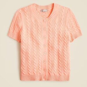 NWT J.Crew Peach Cable Knit Cardigan